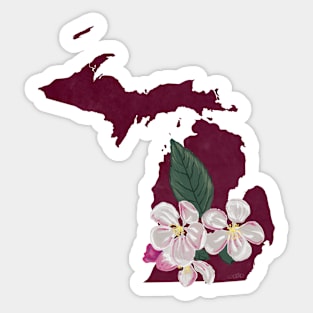 Michigan Apple Blossom Sticker